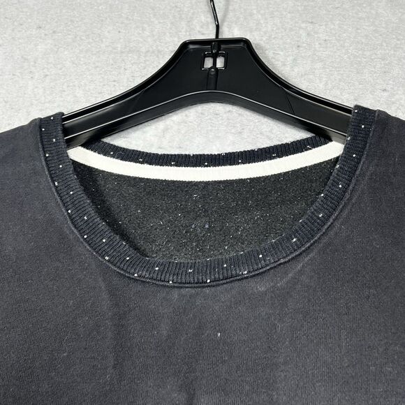 Lululemon Crewneck Womens Size 8 Black Keep Up Crew Cotton Fleece Pullover Faded - Picture 2 of 11